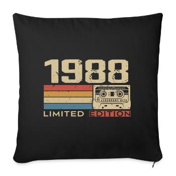 Legends 1988 Vintage 1988 Jubilee 1988 vintage - Sofa pillowcase 17,3'' x 17,3'' (45 x 45 cm) - black - Front