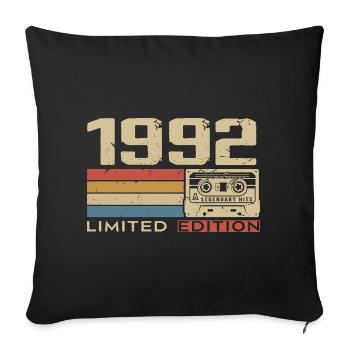 Légendes 1992 Millésime 1992 Jubilé 1992 vintage  - Housse de coussin décorative 45 x 45 cm - noir - Devant
