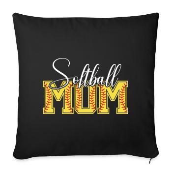 Softball Mom - Sofa pillowcase 17,3'' x 17,3'' (45 x 45 cm) - black - Front