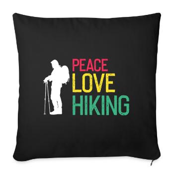 Peaceful Hiking Life Nature Trail Explorer Fan - Sofakissenbezug 45 x 45 cm - Schwarz - Vorne