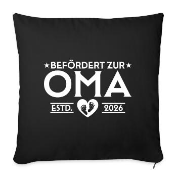 Pregnancy announcement 2026 Expectant grandma - Sofa pillowcase 17,3'' x 17,3'' (45 x 45 cm) - black - Front
