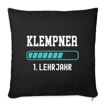 Formation plombier 1 année d’apprentissage 1ère année de formation - Housse de coussin décorative 45 x 45 cm - noir - Devant