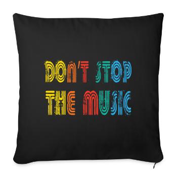 N’arrêtez pas la musique - Housse de coussin décorative 45 x 45 cm - noir - Devant
