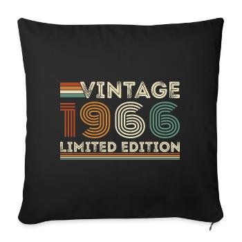 1966 Vintage Retro Geburtstagsgeschenk - Sofakissenbezug 45 x 45 cm - Schwarz - Vorne