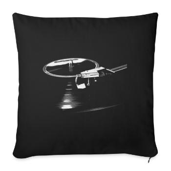 Graphic Turntable, Music Enthusiast - Sofa pillowcase 17,3'' x 17,3'' (45 x 45 cm) - black - Front