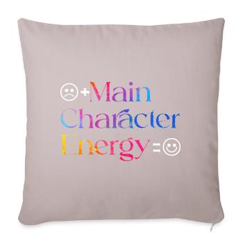 Main Character Energy smilie - Sofakissenbezug 45 x 45 cm - helles Taupe - Vorne