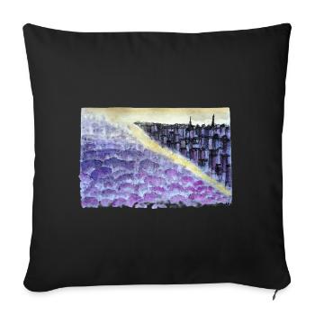 Belvédère du crépuscule de la Ville Pourpre - Housse de coussin décorative 45 x 45 cm - noir - Devant