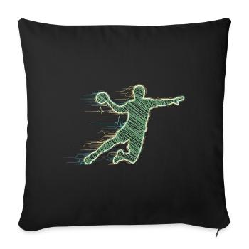 Handball Player Heartbeat ECG Handball Sports Gift - Sofa pillowcase 17,3'' x 17,3'' (45 x 45 cm) - black - Front