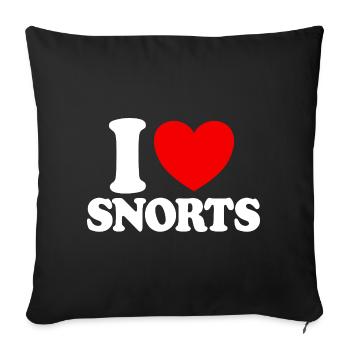 I Love Cold Red Heart Funny I Love Sc - Sofa pillowcase 17,3'' x 17,3'' (45 x 45 cm) - black - Front