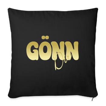 Offrez-vous une typographie dorée brillante - Housse de coussin décorative 45 x 45 cm - noir - Devant