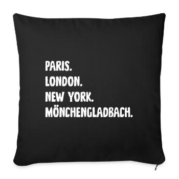 Mönchengladbach Fan Gift Paris Londres New York - Housse de coussin décorative 45 x 45 cm - noir - Devant