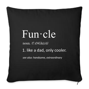 Funcle Definition Funny Uncle Typography Art - Sofa pillowcase 17,3'' x 17,3'' (45 x 45 cm) - black - Front