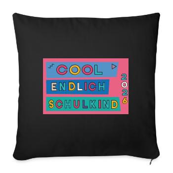 Endlich Schulkind  - Sofakissenbezug 45 x 45 cm - Schwarz - Vorne