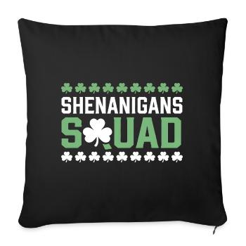 Shenanigans Squad Shamrock Tee - Sofa pillowcase 17,3'' x 17,3'' (45 x 45 cm) - black - Front