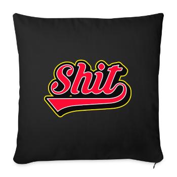 Shit Word Script Logo - Sofa pillowcase 17,3'' x 17,3'' (45 x 45 cm) - black - Front