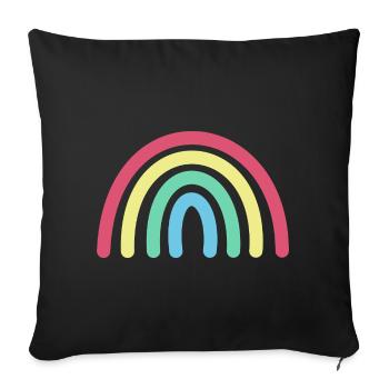 Rainbow - Sofa pillowcase 17,3'' x 17,3'' (45 x 45 cm) - black - Front