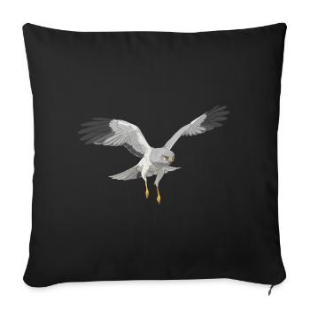 Hen Harrier Circus cyaneus - Sofa pillowcase 17,3'' x 17,3'' (45 x 45 cm) - black - Front