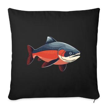 Lachse Lachs - Sofakissenbezug 45 x 45 cm - Schwarz - Vorne