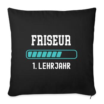 Hairdresser training 1 year of apprenticeship 1st year of training - Sofa pillowcase 17,3'' x 17,3'' (45 x 45 cm) - black - Front