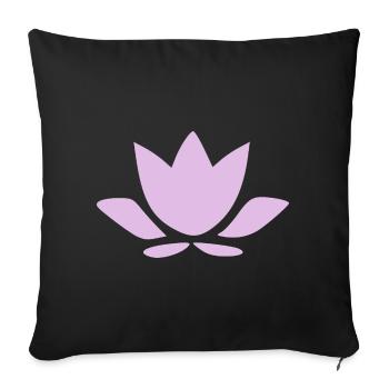 Lotus Flower Lotus Flower Violet Flower Flower Yoga - Sofa pillowcase 17,3'' x 17,3'' (45 x 45 cm) - black - Front