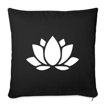 Fleur de lotus Fleur de lotus Fleur blanche Fleur Yoga Blanche - Housse de coussin décorative 45 x 45 cm - noir - Devant