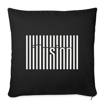 Barcode Illusion  - Sofakissenbezug 45 x 45 cm - Schwarz - Vorne
