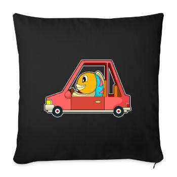 Fish Car - Sofa pillowcase 17,3'' x 17,3'' (45 x 45 cm) - black - Front
