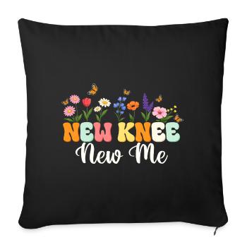Récupération du nouveau genou pour un remplacement de nouveau moi - Housse de coussin décorative 45 x 45 cm - noir - Devant