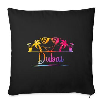 Design de lunettes de soleil d’été pour les palmiers de Dubaï - Housse de coussin décorative 45 x 45 cm - noir - Devant