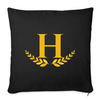 h - Sofa pillowcase 17,3'' x 17,3'' (45 x 45 cm) - black - Front