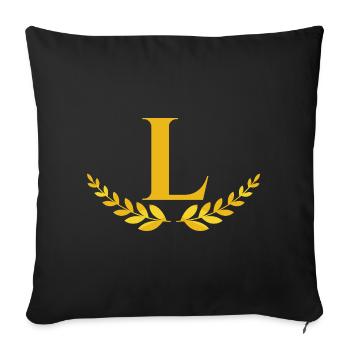 L - Sofa pillowcase 17,3'' x 17,3'' (45 x 45 cm) - black - Front