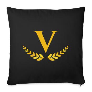 V - Sofakissenbezug 45 x 45 cm - Schwarz - Vorne