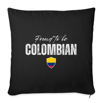 Proud to be Colombian, made in Colombia - Sofa pillowcase 17,3'' x 17,3'' (45 x 45 cm) - black - Front