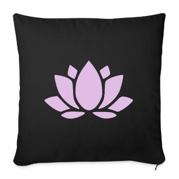 Lotus Flower Lotus Flower Violet Flower Flower Yoga - Sofa pillowcase 17,3'' x 17,3'' (45 x 45 cm) - black - Front