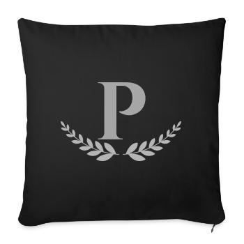 P - Sofakissenbezug 45 x 45 cm - Schwarz - Vorne