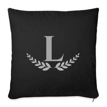 L - Sofa pillowcase 17,3'' x 17,3'' (45 x 45 cm) - black - Front
