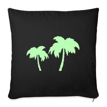 Duo Silhouettes des Palmiers Tropicaux - Housse de coussin décorative 45 x 45 cm - noir - Devant