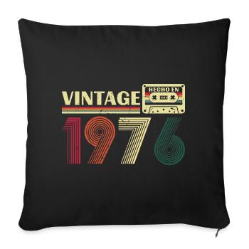 1976 Vintage Retro Geburtstagsgeschenk - Sofakissenbezug 45 x 45 cm - Schwarz - Vorne