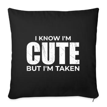 Mignon mais déjà pris - Humour Couple Engagé - Housse de coussin décorative 45 x 45 cm - noir - Devant