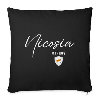 Nikosia, Zypern, elegantes Design, Nikosia, - Sofakissenbezug 45 x 45 cm - Schwarz - Vorne