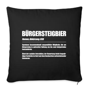 Bürgersteigbier Ortskontrollfahrt OKF - Sofakissenbezug 45 x 45 cm - Schwarz - Vorne