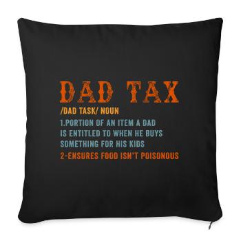 T-shirt de définition de la taxe pour les pères - Housse de coussin décorative 45 x 45 cm - noir - Devant