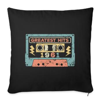 Vintage 1961 - Sofa pillowcase 17,3'' x 17,3'' (45 x 45 cm) - black - Front