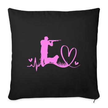 Duck Hunting Hunter Duck Hunting - Sofa pillowcase 17,3'' x 17,3'' (45 x 45 cm) - black - Front