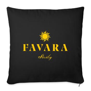 Favara, Sicile - Housse de coussin décorative 45 x 45 cm - noir - Devant