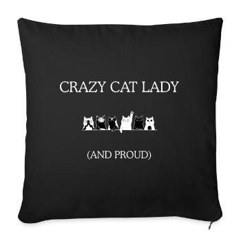 La Folle Chatte et la Fierté - Housse de coussin décorative 45 x 45 cm - noir - Devant