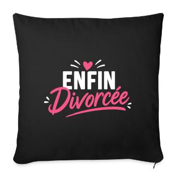 Enfin Divorcée  - Housse de coussin décorative 45 x 45 cm - noir - Devant