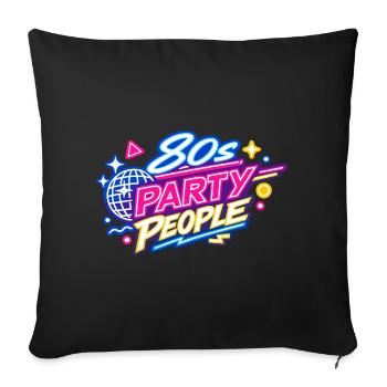 80s Party People Neon Retro - Sofa pillowcase 17,3'' x 17,3'' (45 x 45 cm) - black - Front