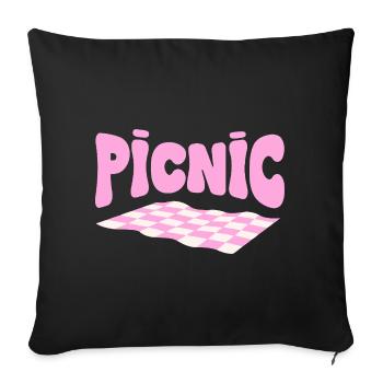 Pink checkerboard pastel picnic - Sofa pillowcase 17,3'' x 17,3'' (45 x 45 cm) - black - Front