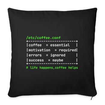 Coffee Config – Développeur Kaffee Design - Housse de coussin décorative 45 x 45 cm - noir - Devant